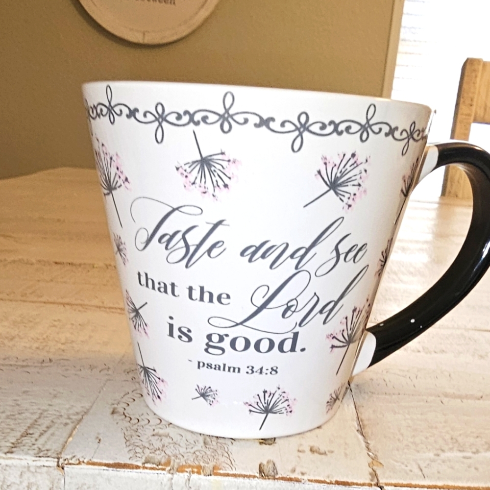 Inspirational White Mug with Black Handle